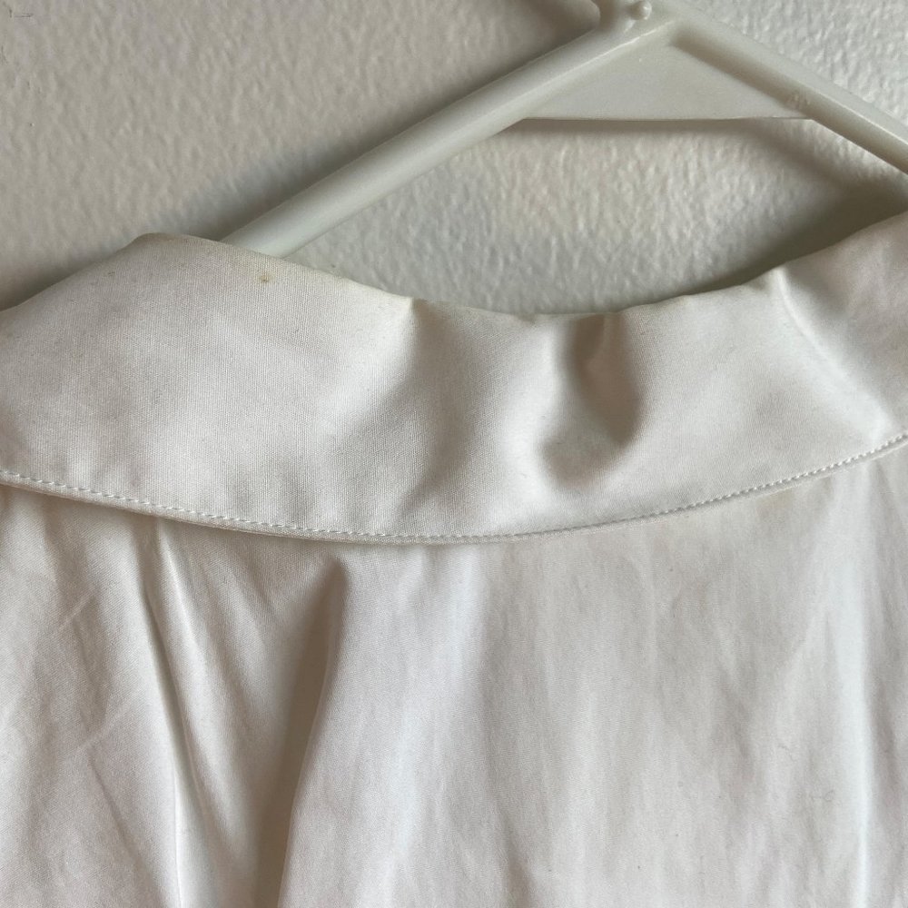 Helmut Lang Oversized White Zip Button Down Shirt - image 6